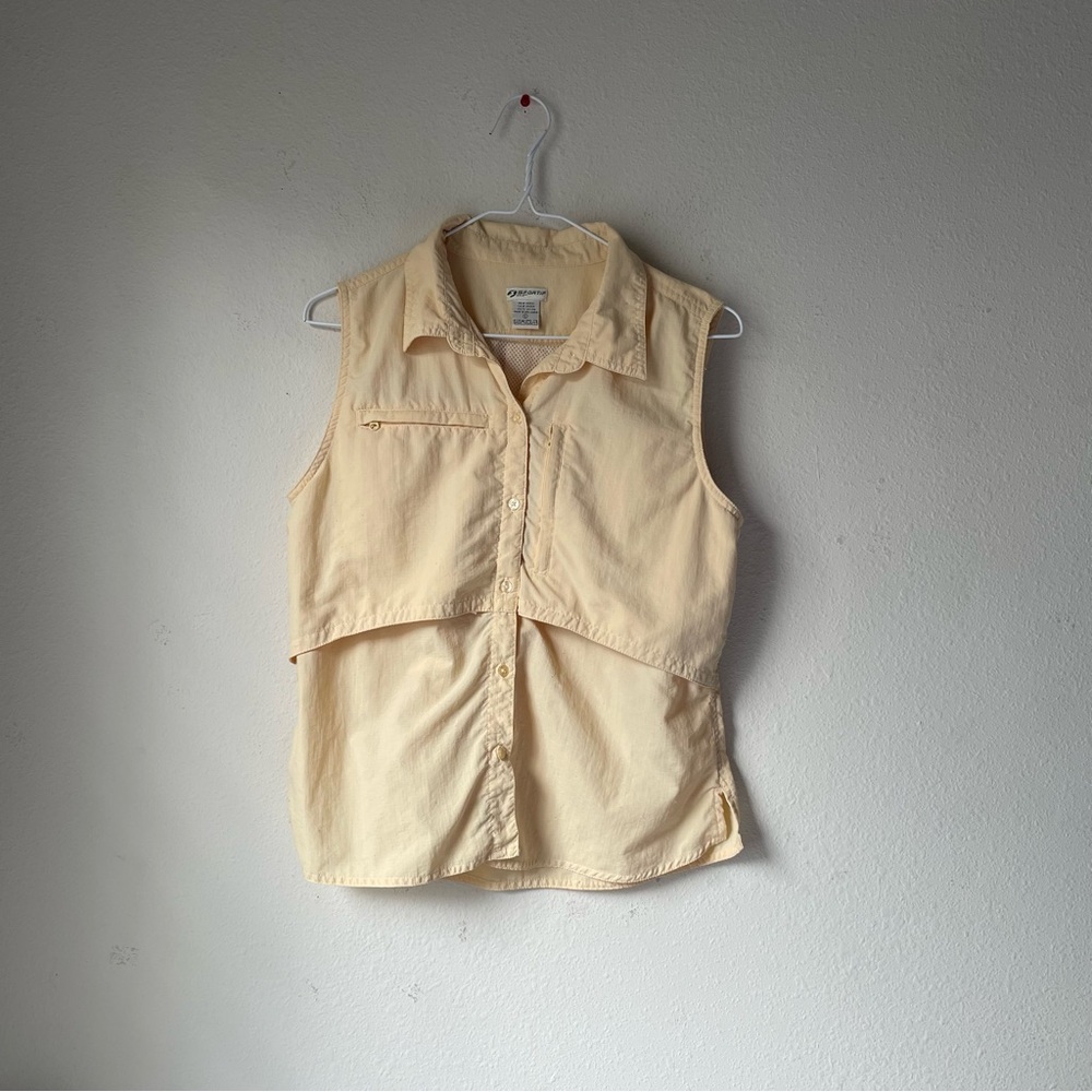 Sleeveless Button-Up Top
